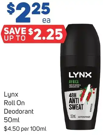 Foodland Lynx Roll On Deodorant 50ml offer