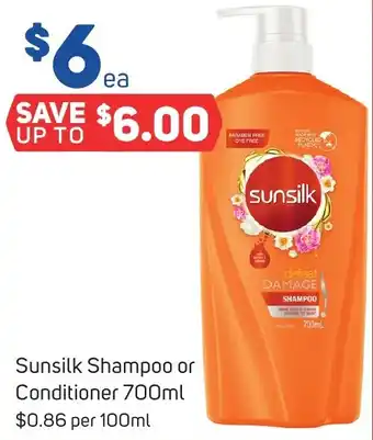 Foodland Sunsilk Shampoo or Conditioner 700ml offer