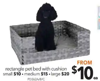 Cheap as Chips Rectangle Pet Bed with Cushion Medium offer