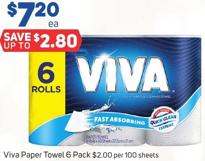 Viva Paper Towel 6 Pack offer at Foodland