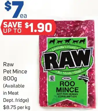 Foodland Raw Pet Mince 800g offer