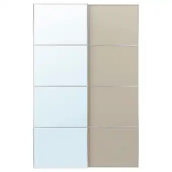 IKEA Auli / mehamn pair of sliding doors, mirror glass/double sided beige, 150x236 cm offer