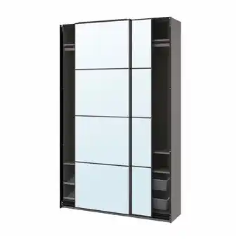 IKEA Pax / auli wardrobe combination, dark grey/mirror glass, 150x44x236 cm offer