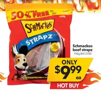 Cheap as Chips Schmackos Beef Strapz 750g offer