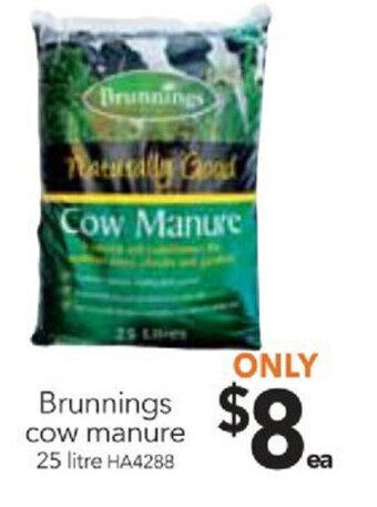 Cheap as Chips Brunnings Cow Manure 25 litre offer