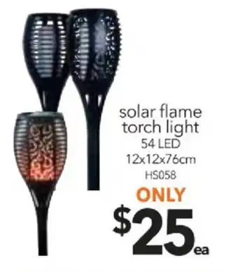 Cheap as Chips Solar Flame Torch Light 54 LED 12x12x76cm offer