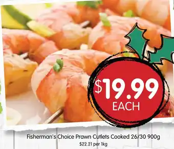 Spudshed Fisherman's Choice Prawn Cutlets Cooked 26/30 900g offer