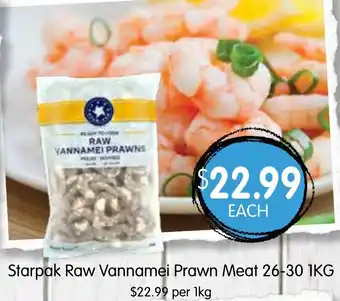 Spudshed Starpak Raw Vannamei Prawn Meat 26-30 1KG offer