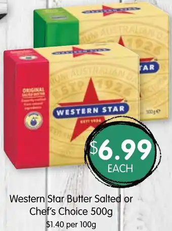 Spudshed Western Star Butter Salted or Chef's Choice 500g offer