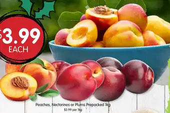 Spudshed Peaches, Nectarines or Plums Prepacked 1kg offer