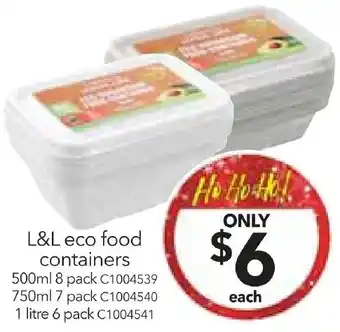 Cheap as Chips L&L eco food containers offer