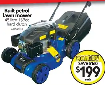 Cheap as Chips Built petrol lawn mower offer