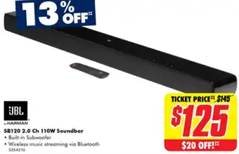 The Good Guys SB120 2.0 Ch 110W Soundbar offer