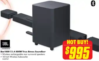 The Good Guys Bar1000 7.1.4 880W True Atmos Soundbar offer