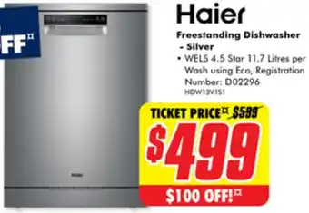 The Good Guys Freestanding Dishwasher - Silver offer