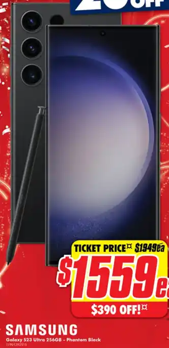 The Good Guys Galaxy S23 Ultra 256GB - Phantom Black offer