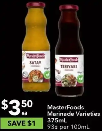 Ritchies MasterFoods Marinade Varieties 375mL offer
