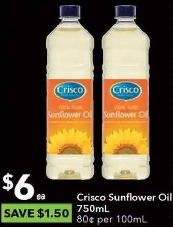 Ritchies Crisco Sunflower Oil 750mL offer