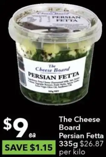 The Cheese Board Persian Fetta 335g