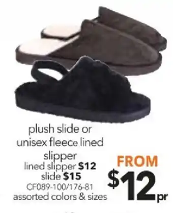 Cheap as Chips Plush Slide or Unisex Fleece Lined Slipper Lined Slipper offer