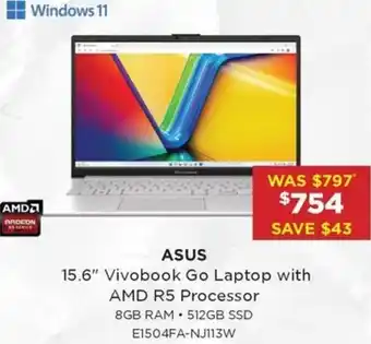 15.6" Vivobook Go Laptop with AMD R5 Processor