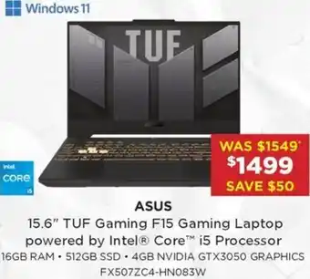 Bing Lee 15.6" TUF Gaming F15 Gaming Laptop powered by Intel Core i5 Processor offer