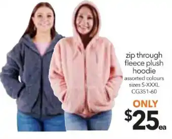 Cheap as Chips Zip Through Fleece Plush Hoodie S-XXXL offer
