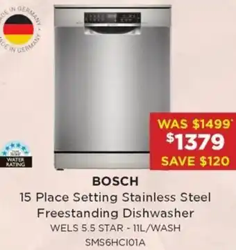 Bing Lee 15 Place Setting Stainless Steel Freestanding Dishwasher offer