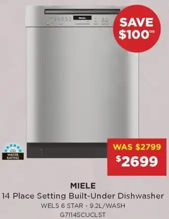 Bing Lee 14 Place Setting Built-Under Dishwasher offer