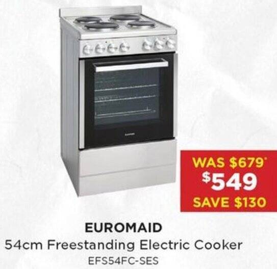 54cm Freestanding Electric Cooker offer at Bing Lee