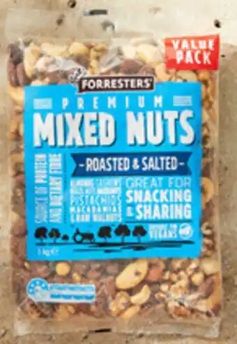 Forresters Roasted & Salted Mixed Nuts 1kg