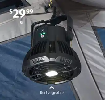 ALDI Rechargeable Tent Fan with Light offer