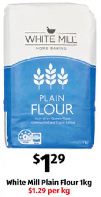 ALDI White Mill Plain Flour 1kg offer