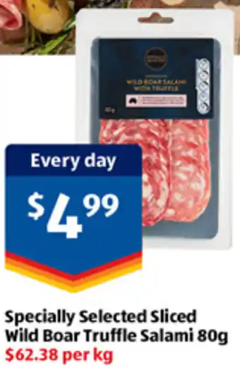 ALDI Specially Selected Sliced Wild Boar Truffle Salami 80g offer