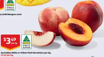 ALDI Australian White or Yellow Flesh Nectarines per kg offer