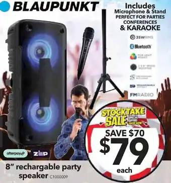 Cheap as Chips 8" rechargable party speaker offer