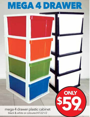 Cheap as Chips Mega 4 Drawer Plastic Cabinet offer