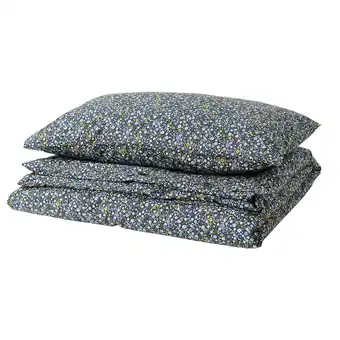 IKEA Rosentibast duvet cover and pillowcase, dark blue/multicolour, 150x200/50x80 cm offer