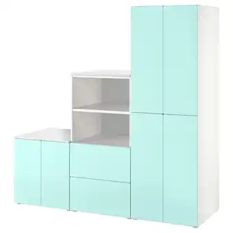IKEA Småstad / platsa storage combination, white/pale turquoise, 180x57x181 cm offer