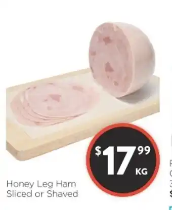 Foodworks Honay Leg ham Sliced or Shaved offer