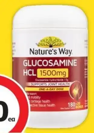 Coles Nature's Way Glucosamine 1500mg Tablets 200 Pack offer