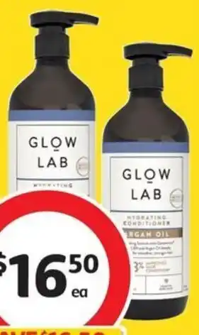 Coles Glow Lab Shampoo or Conditioner 600mL offer