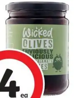 Coles Wicked Kalamata Olives 425g offer