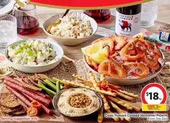Coles Coles Thawed Cooked Vannamei Prawns offer