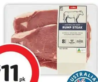 Coles Coles Australian No Added Hormones Beef Rump Steak 500g offer