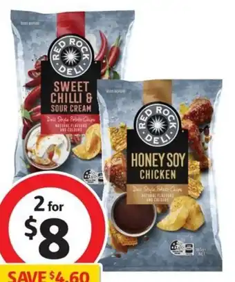 Coles Red Rock Deli Potato Chips 150g-165g offer