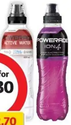 Coles Powerade Sports Drink or Active Water 600mL offer