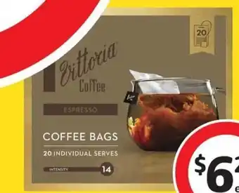 Coles Vittoria Coffee Bags 20 Pack offer