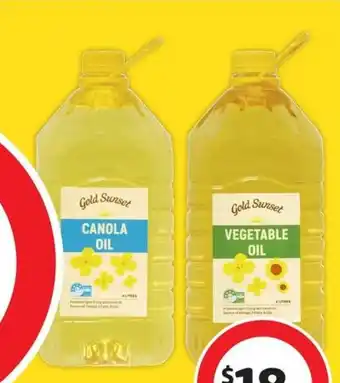 Coles Gold Sunset Canola or Vegetable Oil 4 Litre offer