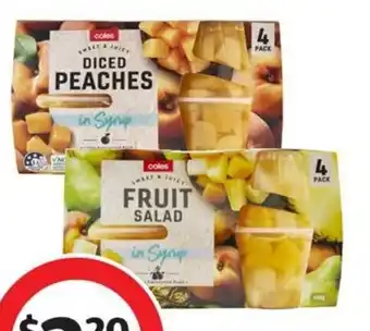 Coles Fruit Snack Cups 4x125g